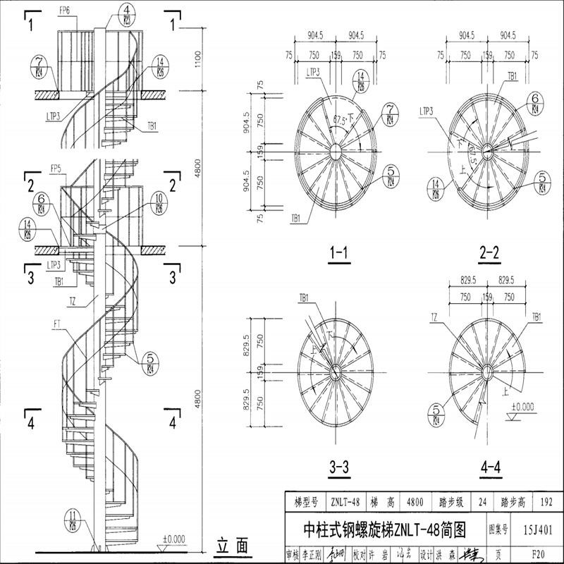 中柱式鋼梯